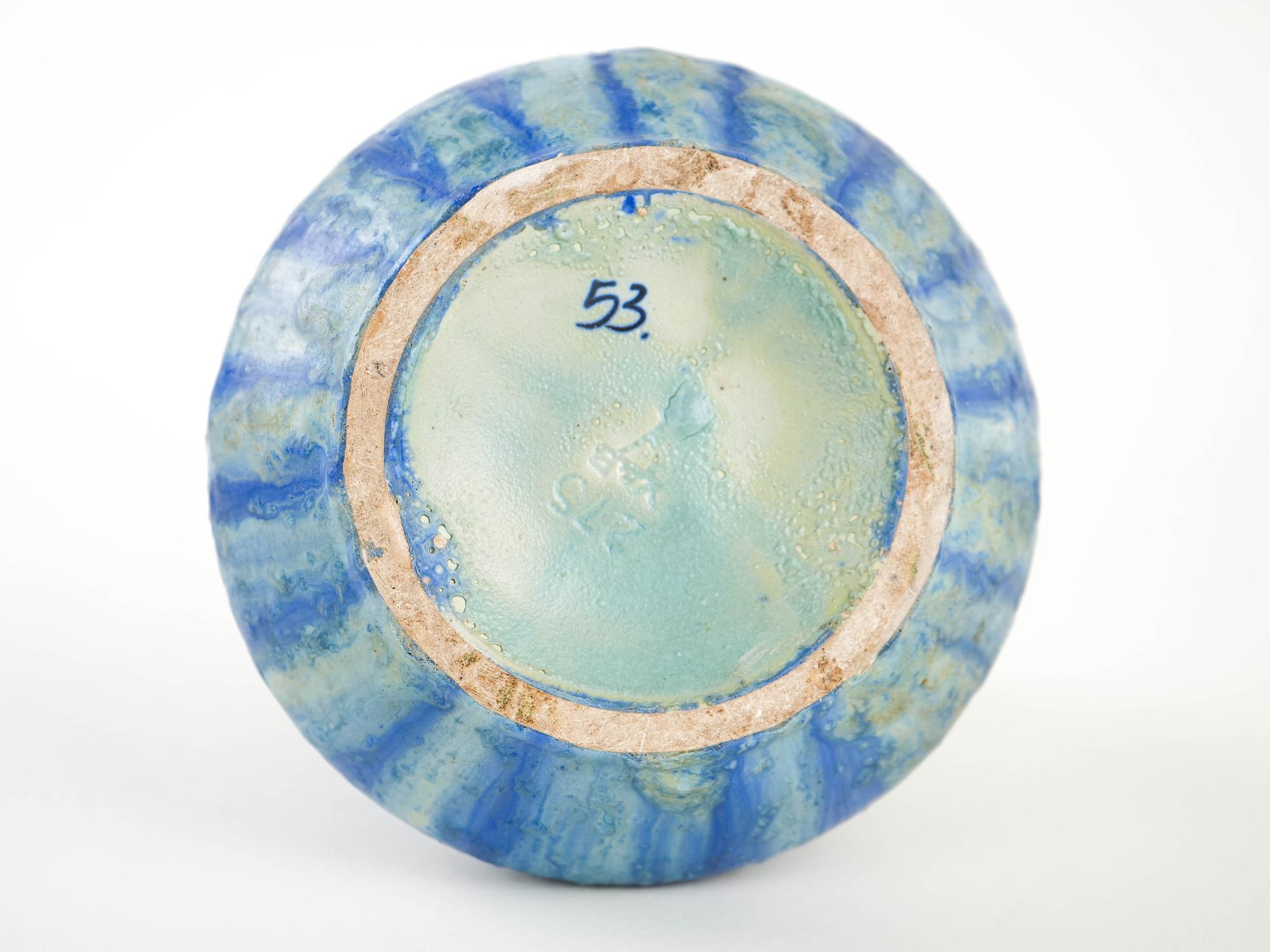 Ceramic Vase Blue 1960s 7