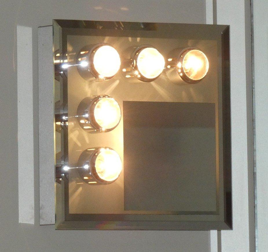 Wall lamp with mirror steel 1970s 1