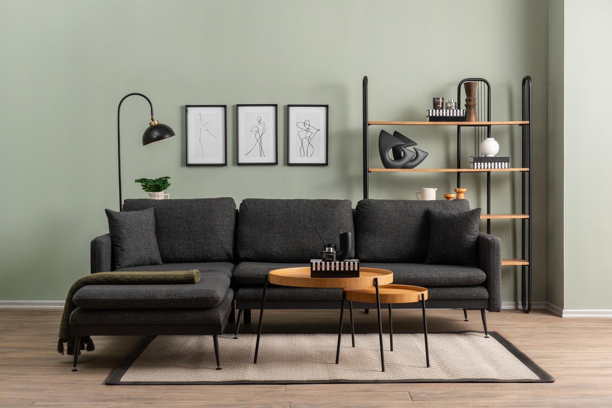 Reya Sectional Sofa Dark Grey 1