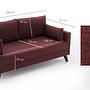 Bella Schlafsofa 3-Sitzer Rot 6