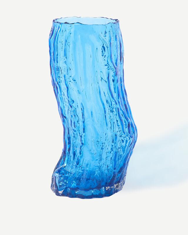 Baumstamm Vase Glas Blau 2