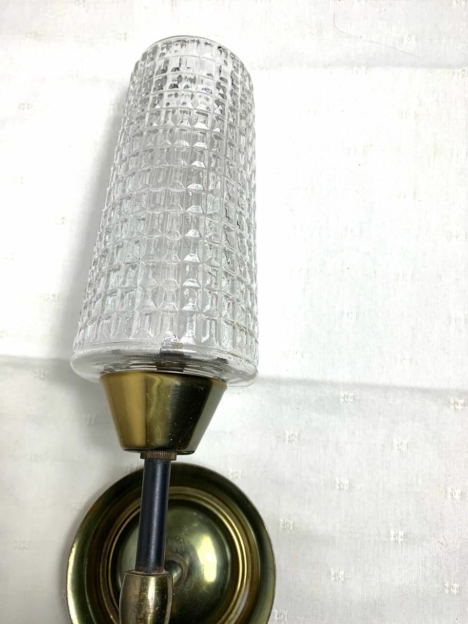 Vintage Wandlampe Glas Messing Metallfarben 2