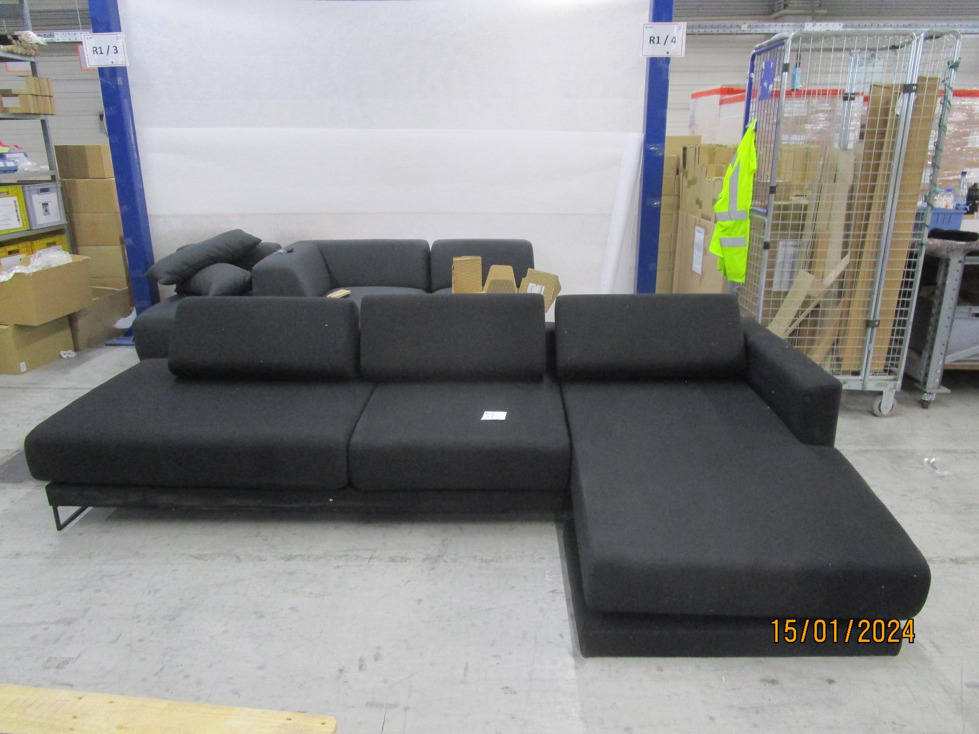 Tyme Sofa Récamiere Rechts Feingewebe Anthrazit 0