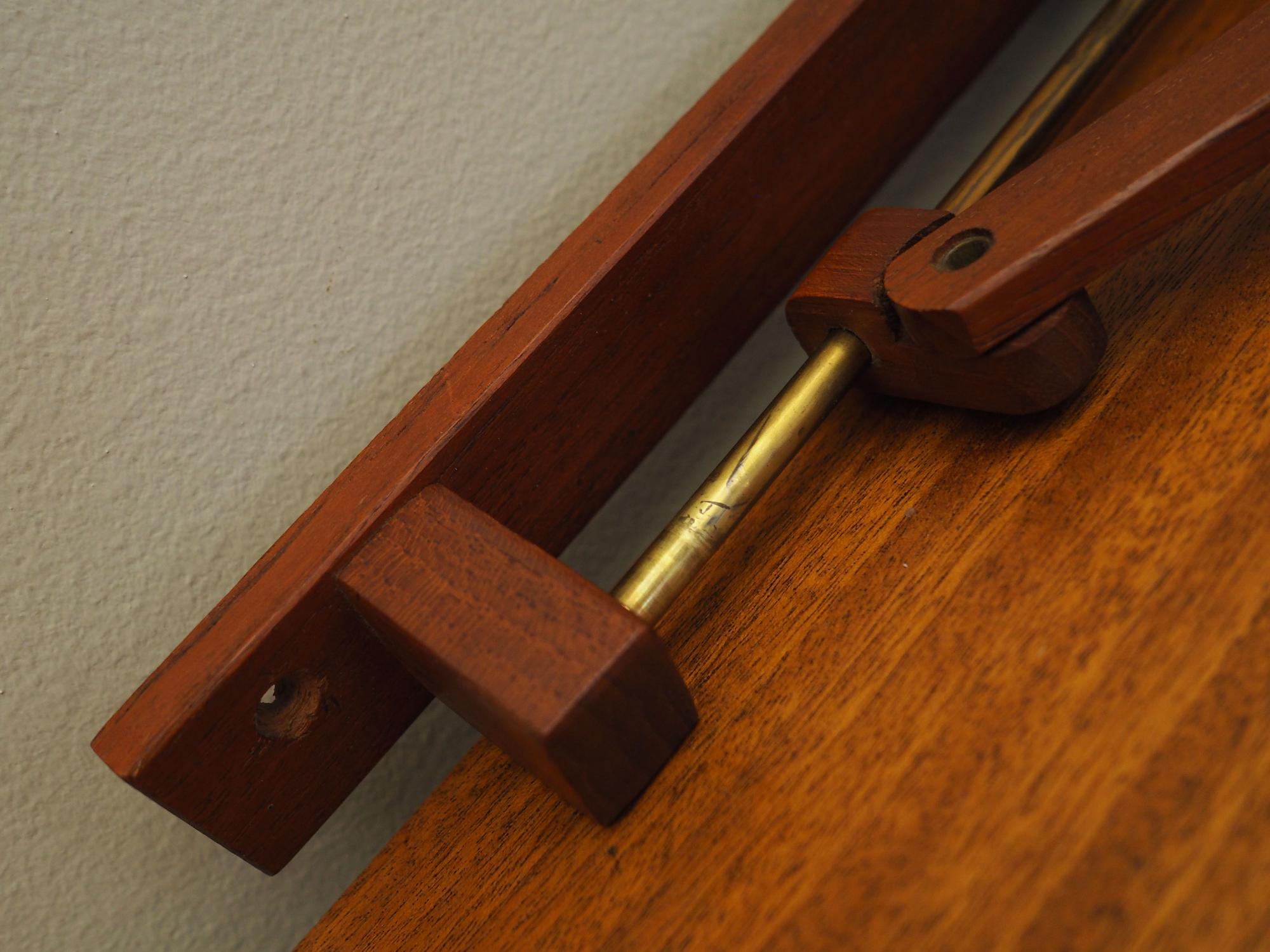 Scissor Wandleuchte Teakholz 1970er Jahre 11