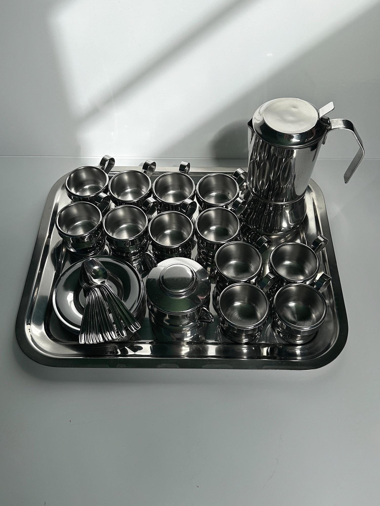 Inox Espresso-Set Tasse für 12 Personen Silber 7