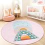 Rainbow-Heart-Circle Children's Rug Multicolor Ø150cm 1