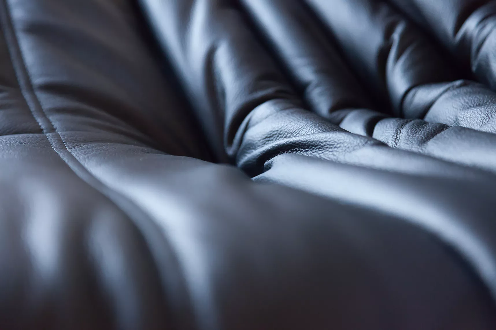 Togo Divano angolare, Pouf & 2x Poltrone Pelle Madras Nero 8