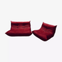 Togo Lounge Set 2 pz. velluto rosso Borgogna 0