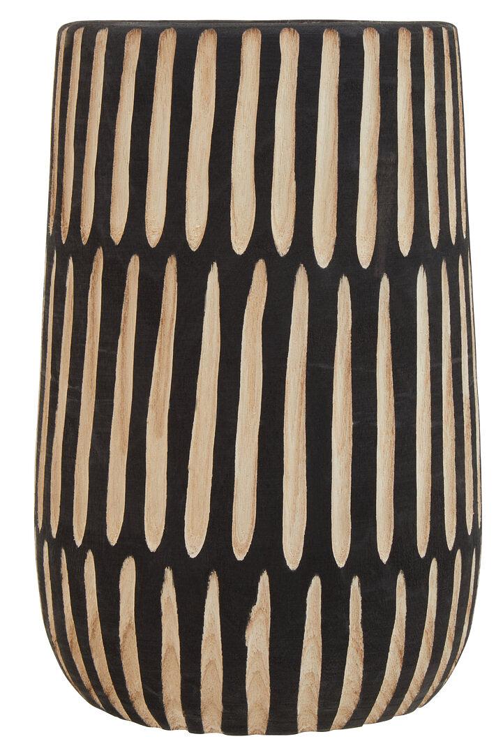 Arlo Grande Vaso in Legno Naturale Nero 0