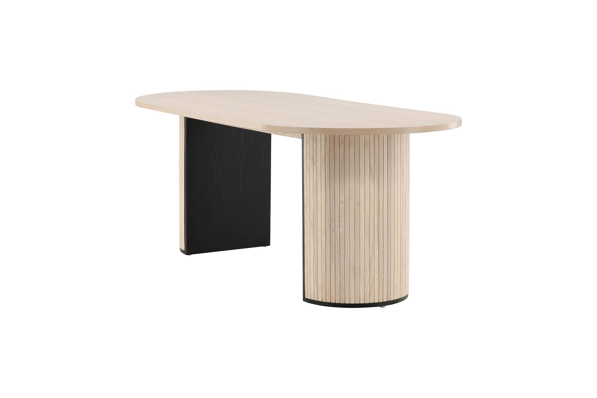 Bianca Oval Dining table Whitewash Veneer 5