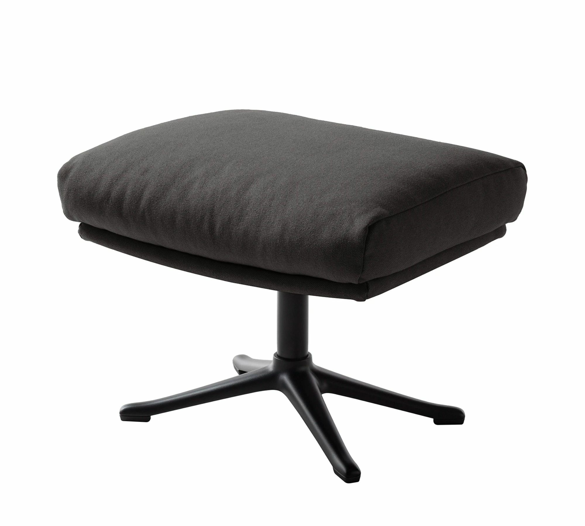 Polsterhocker Webstoff Anthrazit Schwarz 0