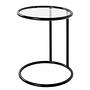 Stain Side table Safety glass Steel Black 0