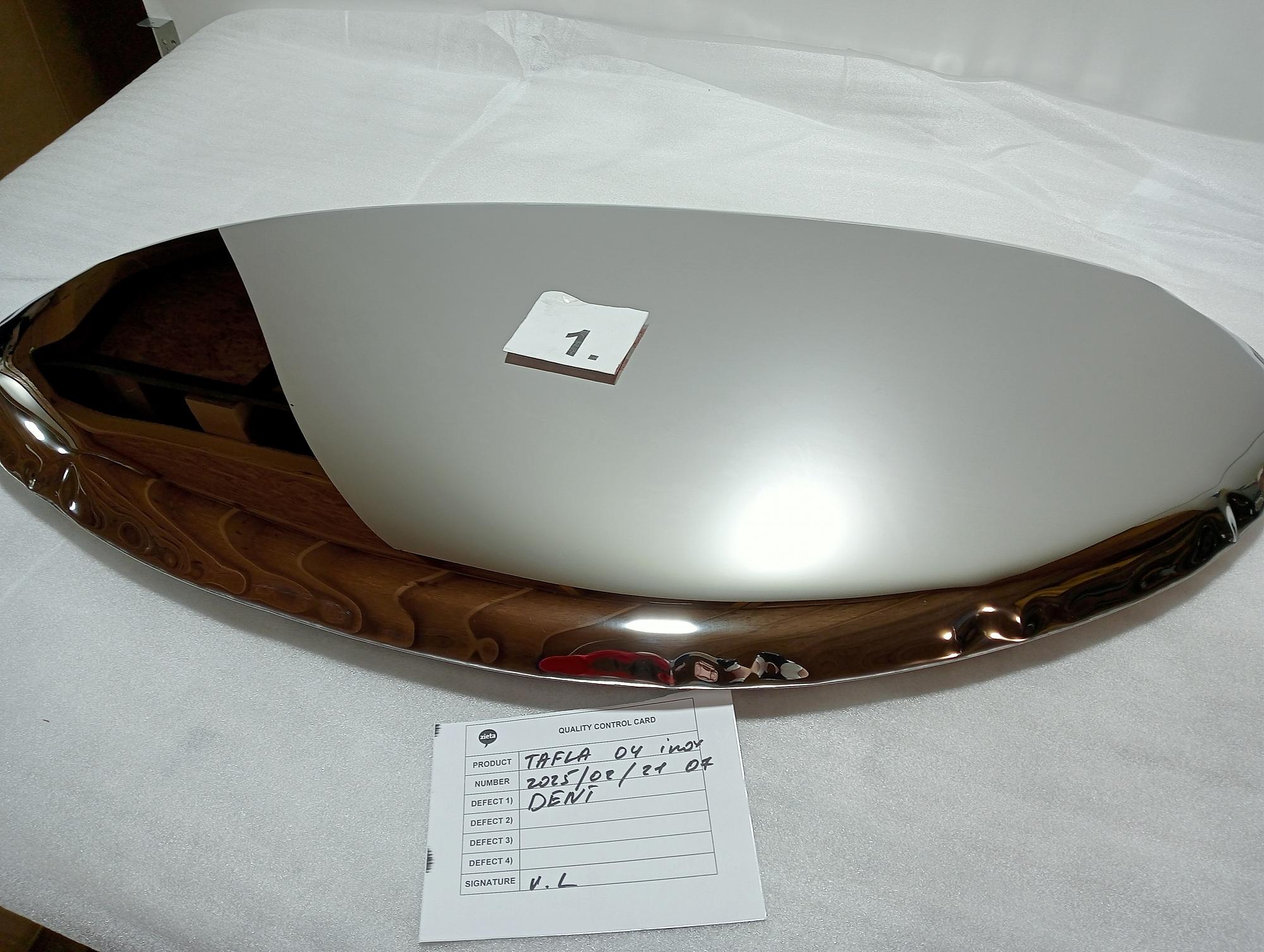 Table mirror O4 stainless steel polished silver 2