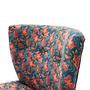 Ohrensessel Textil Holzfurnier Paisley Blau 5