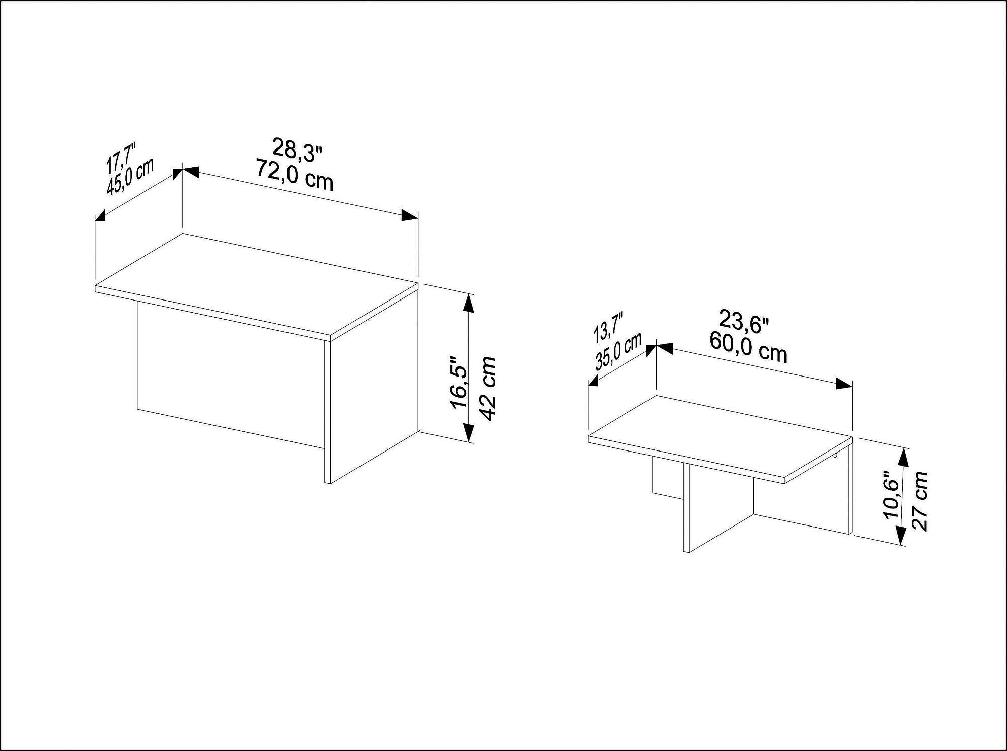 Twins Coffee table Brown White 5