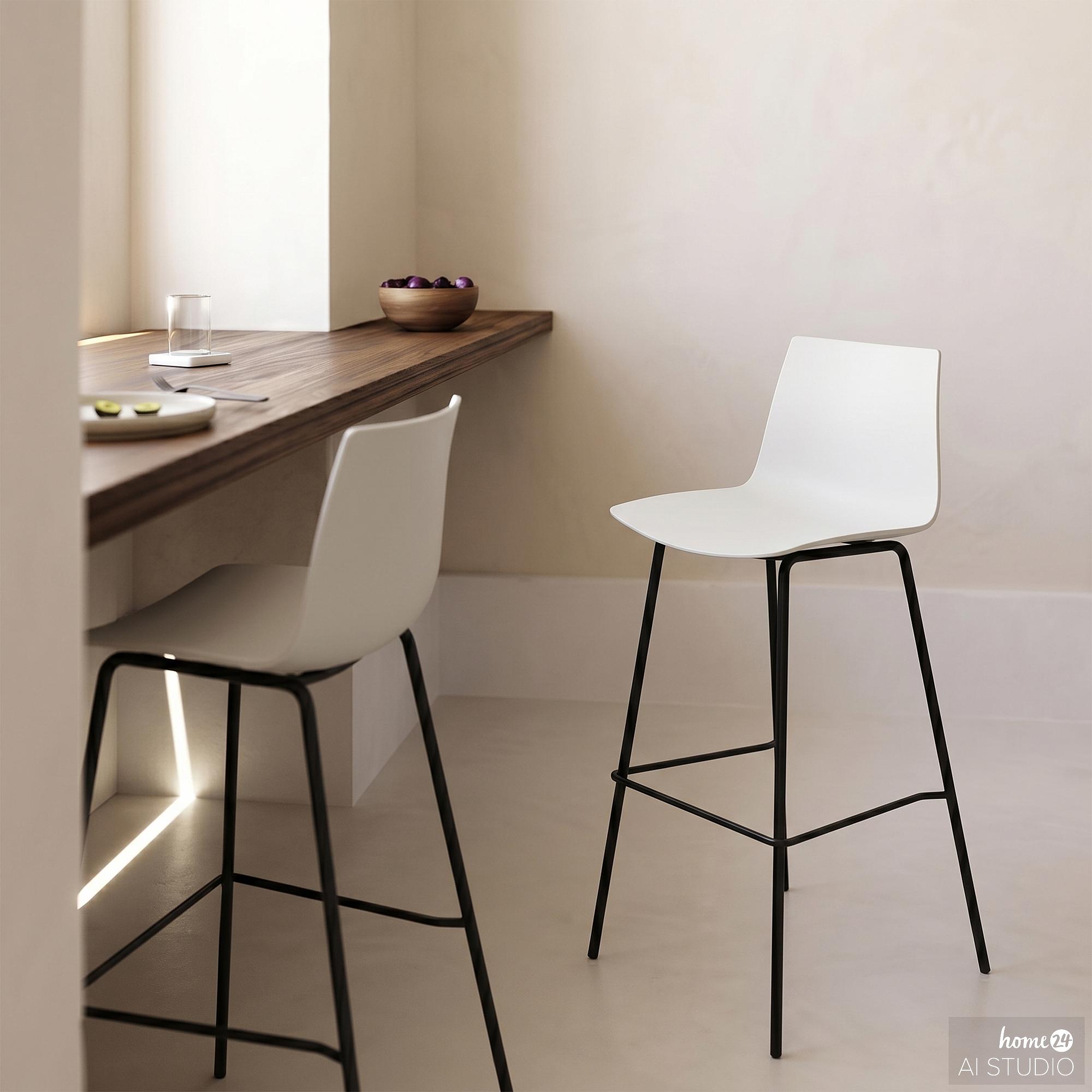 Bar stool ALLEEN Set of 2 White 1