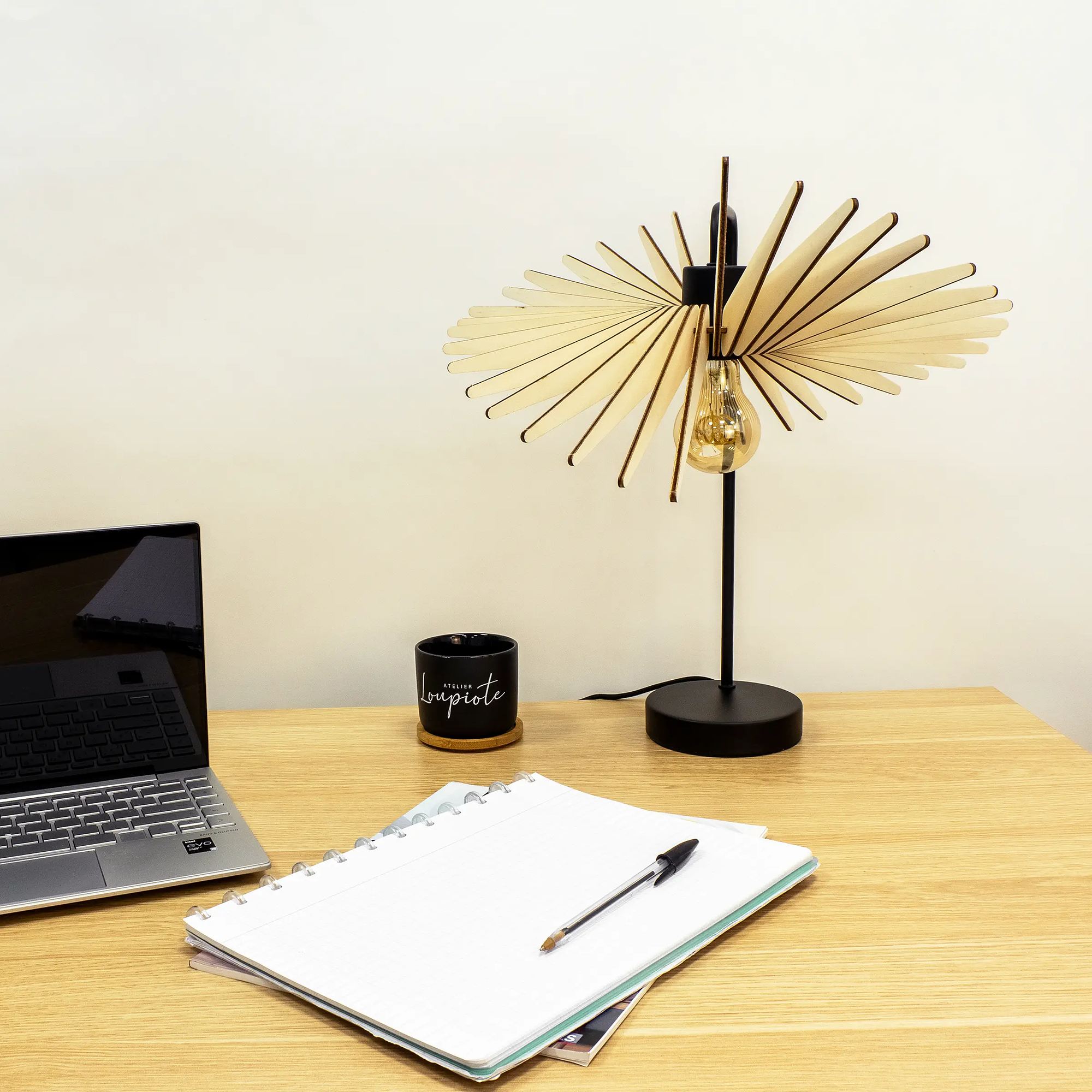 Alba Table Lamp Wood 38cm 4