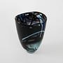 Glass vase Blue 1980s 4
