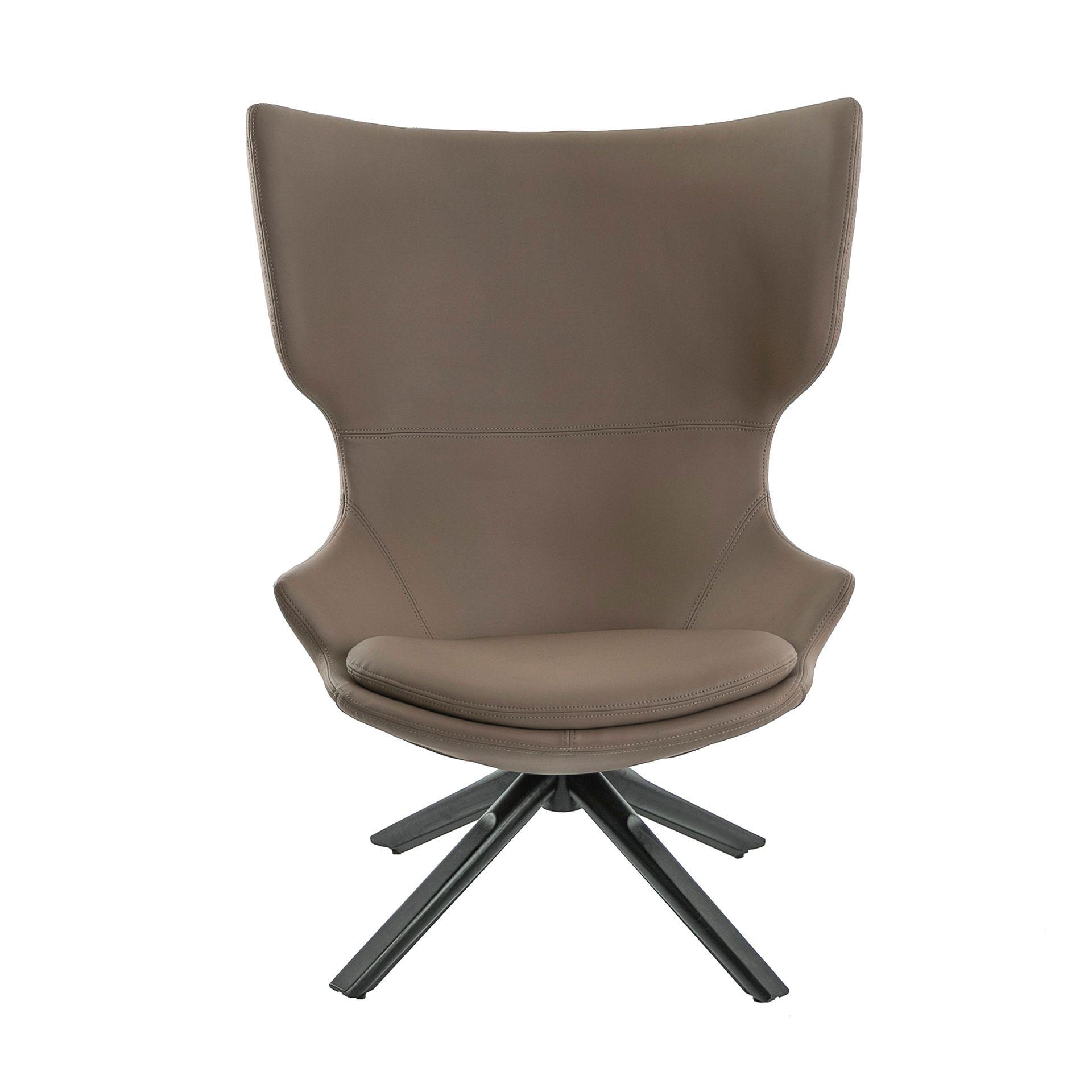 Drehsessel Leder Metall Gold 1