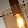 Pendant lamp 3-light Steel Glass Brown 3