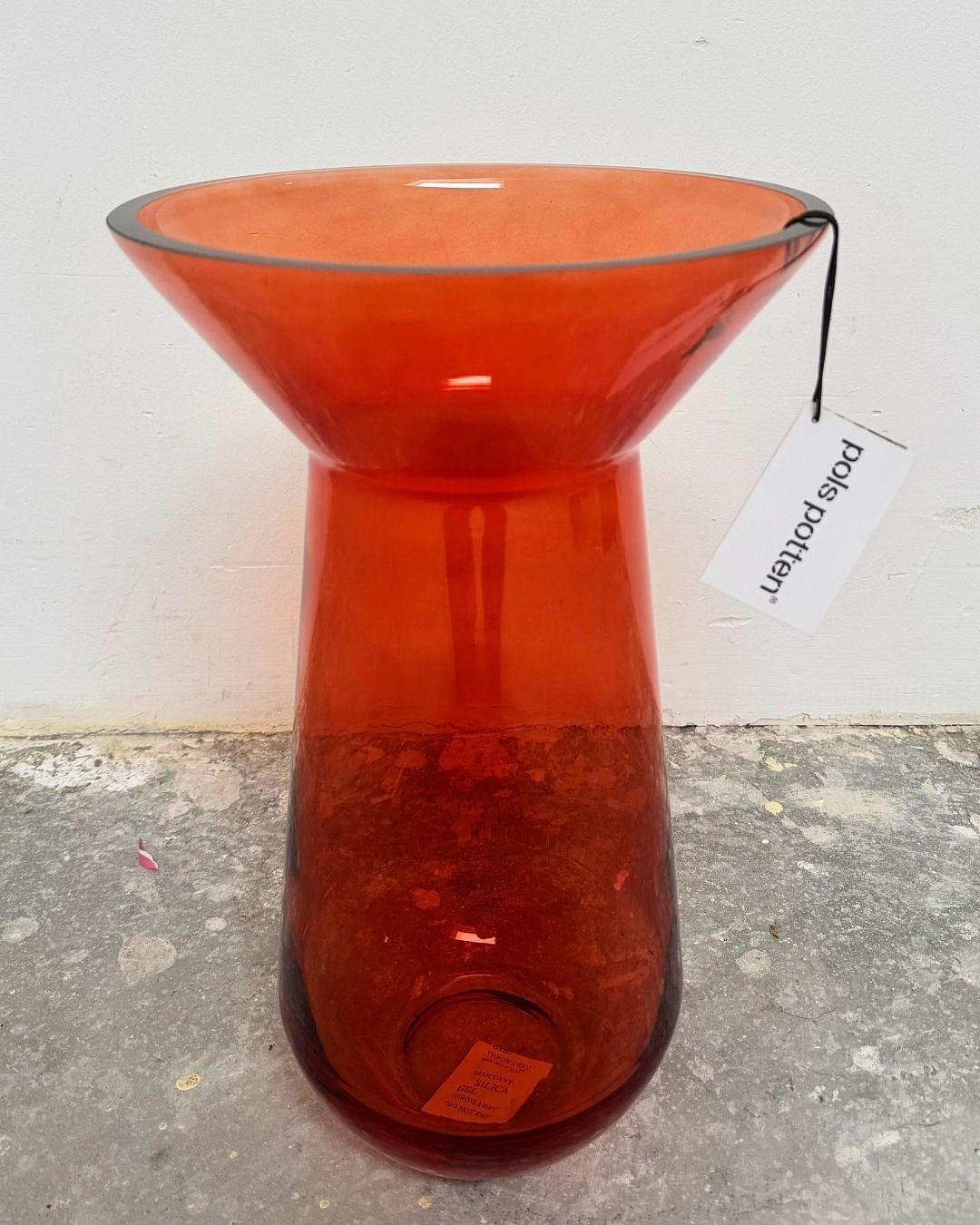 Long Neck Vase Glas Orange 4