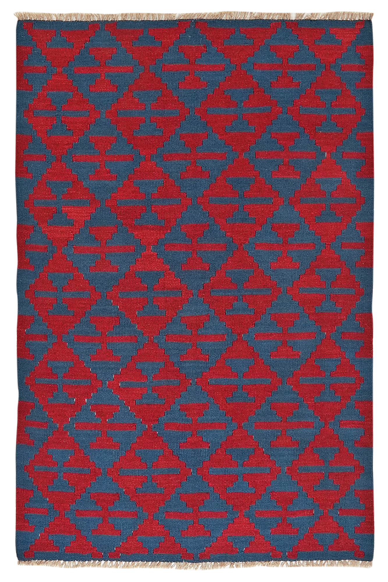 Kilim Gashgai Teppich Rot Blau 0