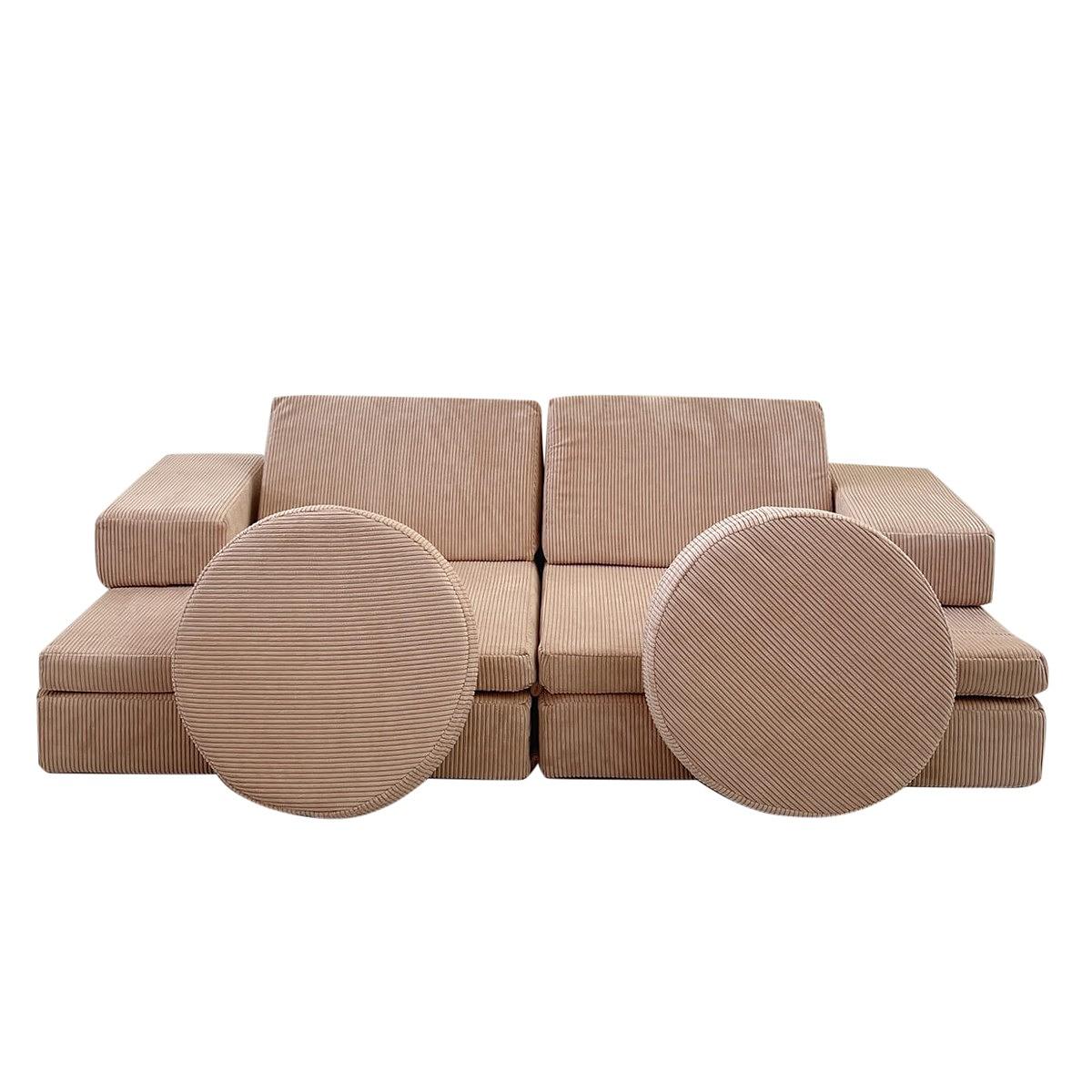 Puzzle Sofa Bed 2-Seater Pink 4