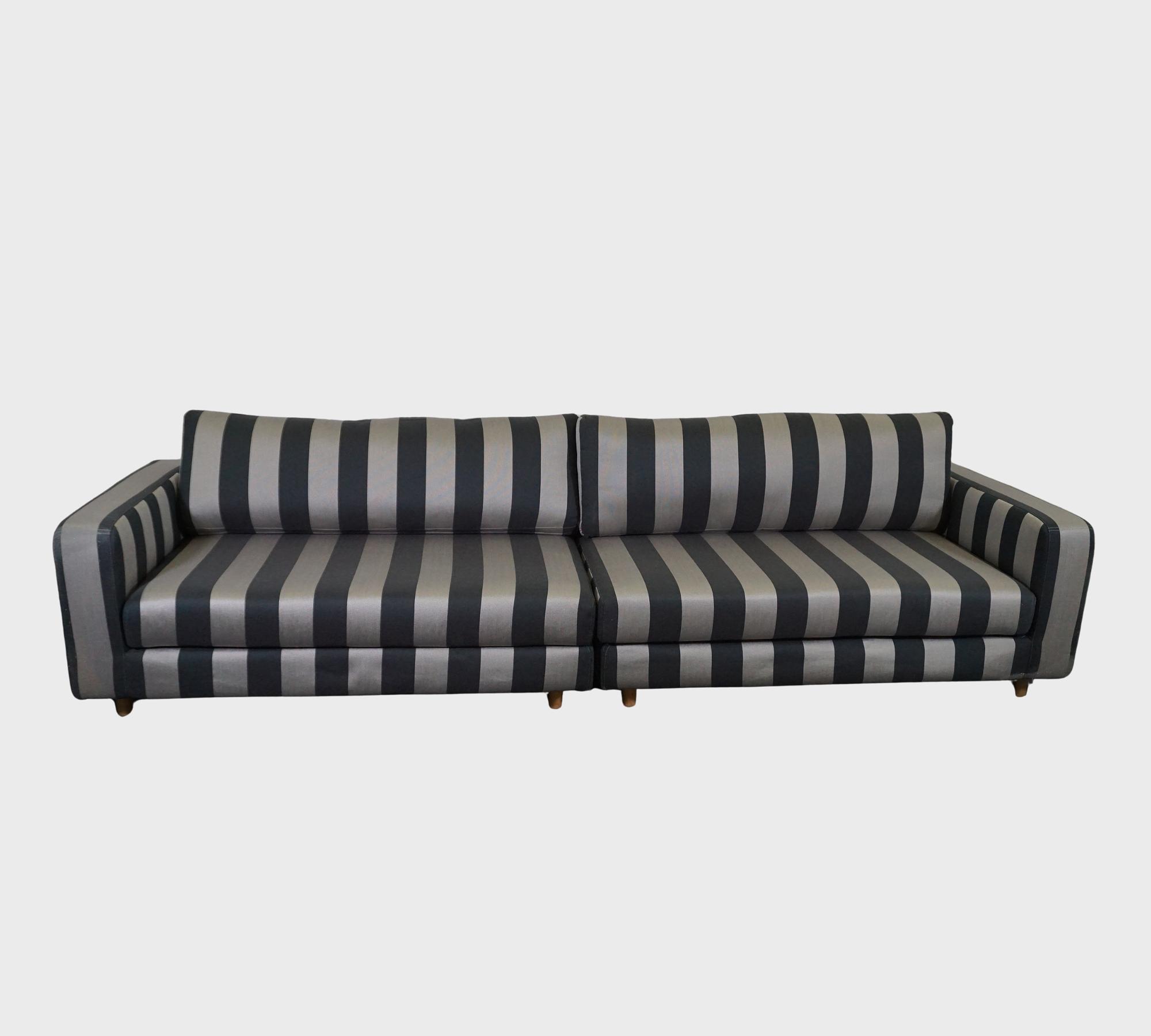 Dylan Sofa 4-Sitzer Line Latte Black 6