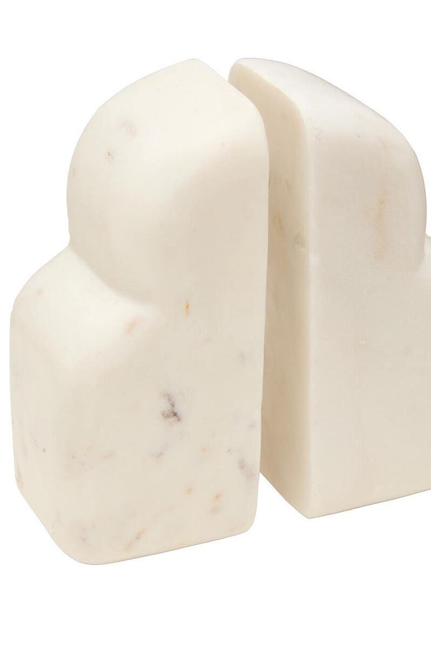 2x Savio Weißer Marmor Buchstützen 5