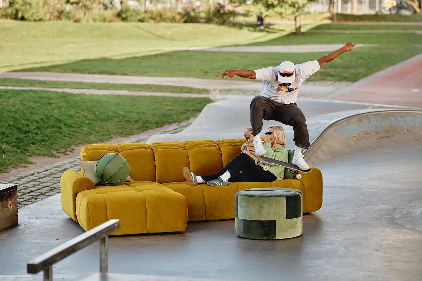 Valrossen Schlafsofa Samt Smaragdgrün 1