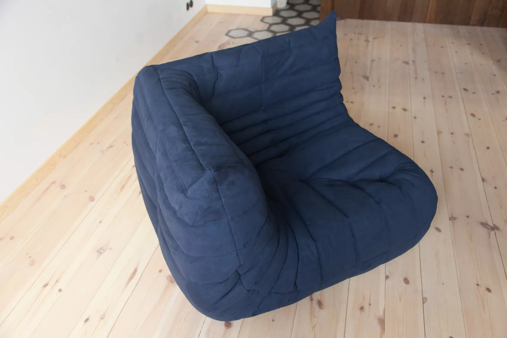 Togo Divano angolare Tessuto Blu navy 4