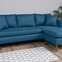 Sofia Corner Ecksofa Rechts Holz Dunkelblau 2