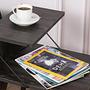Cross Nightstand Wood Veneer Dark Brown 4