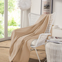 Leichte Decke aus Waffelpiqué 100% Baumwolle Taupe Single 3