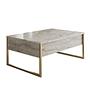 Luxe Couchtisch Holz Travertine Gold 0