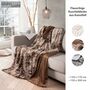 Couchdecke aus Fellimitat Braun 1