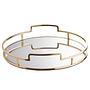Tablett ART DECO Aluminium / Glas Gold 4
