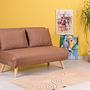 Fold-out sofa bed 2-seater brown 1