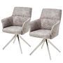 Yevoy Armchair Set of 2 Stainless Steel Gray Silver 0