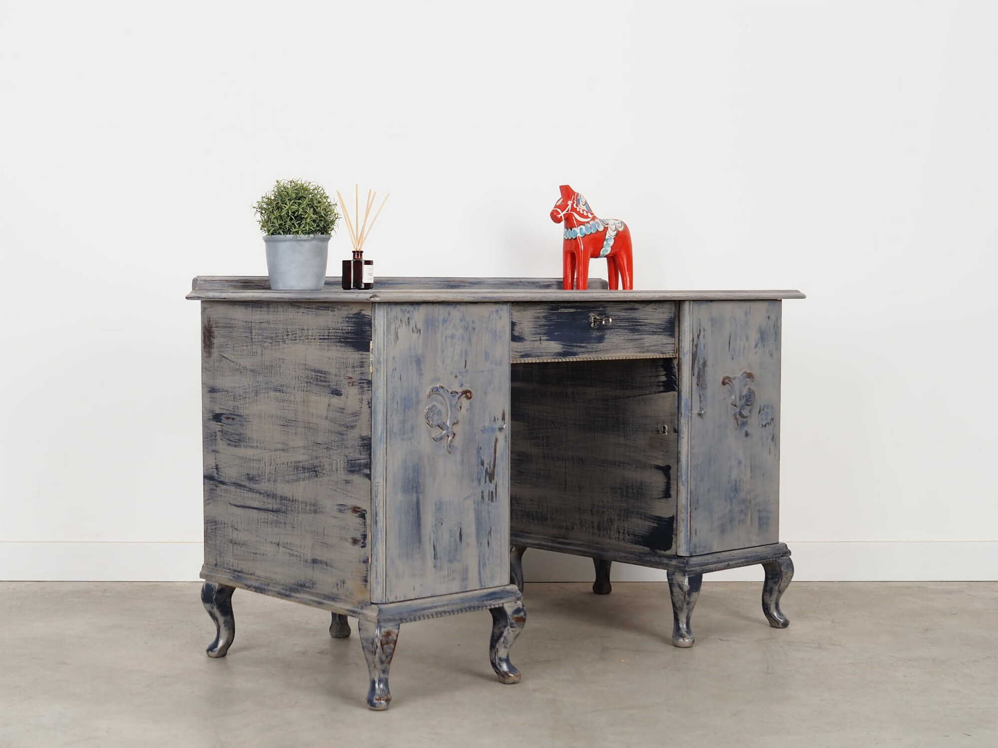 Vintage desk Pine grey 1960s 5