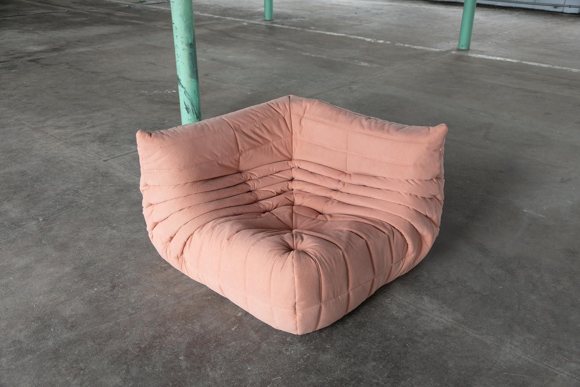 Togo Corner Sofa Cord Pink 3