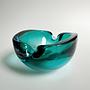 Vintage Italian Modern Ashtray Murano glass Turquoise 3