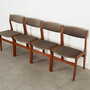 4x Vintage Stuhl Teakholz Samt Braun 1960er Jahre 2
