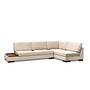 Tulip Ecksofa Rechts mit Hocker Beige 7