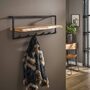 Garderobenleiste mit 6 Haken Holz Metall Schwarz 0