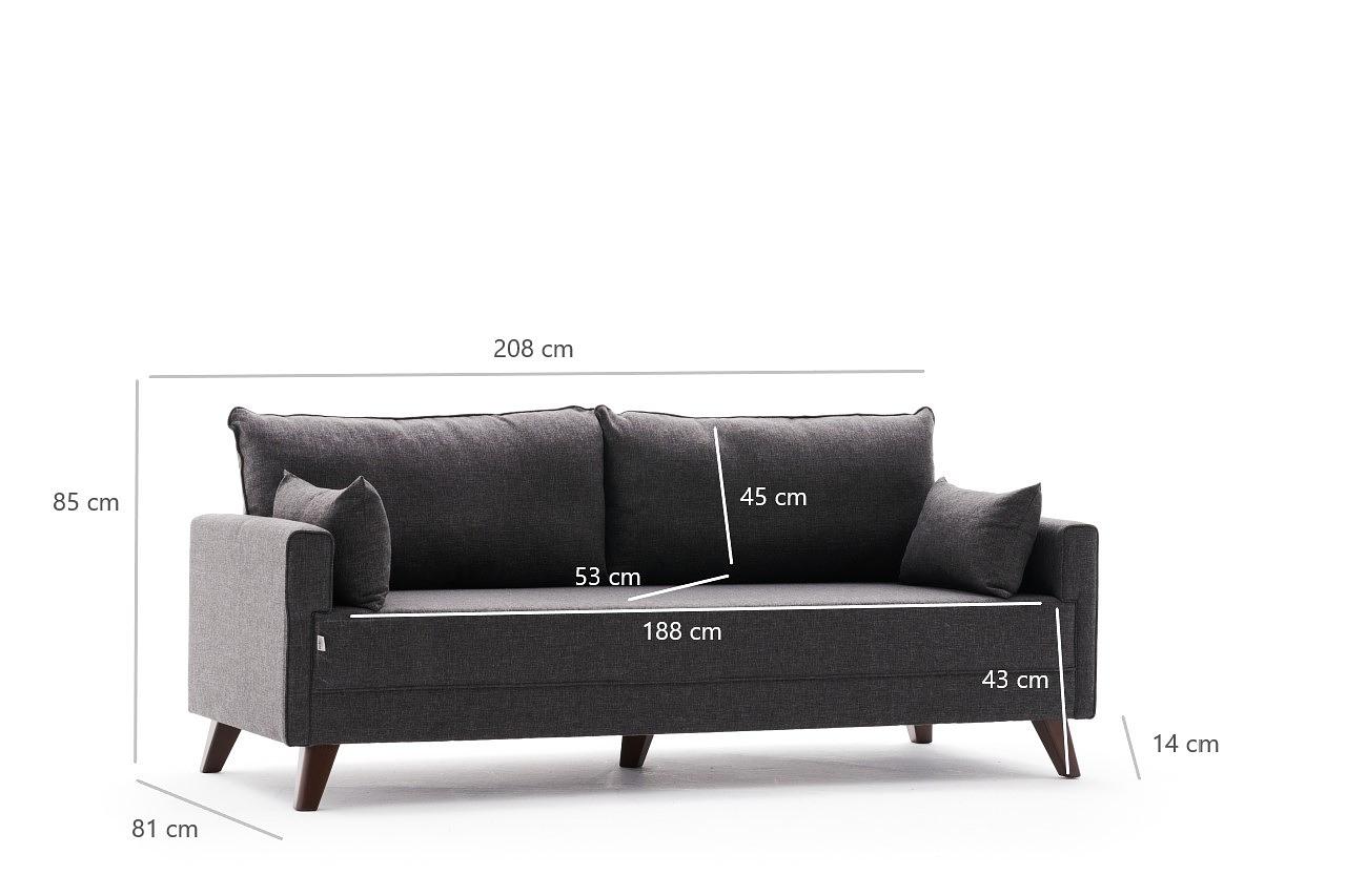 Bella Sofa 3-Sitzer Anthrazit 7