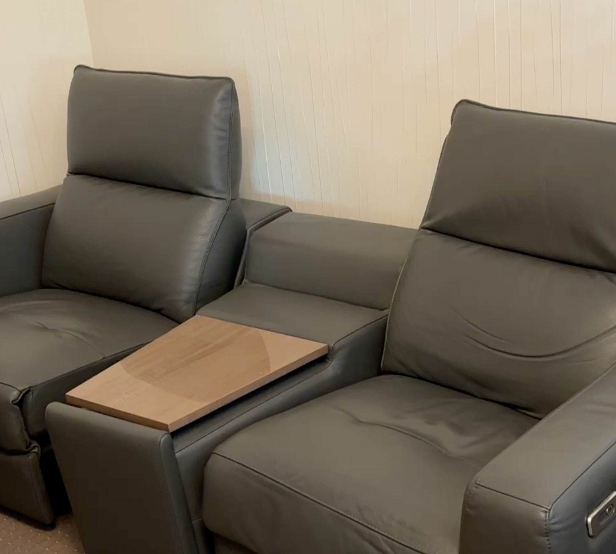 Kinosofa 2-Sitzer Leder Grau 2