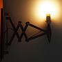 Scissor Wandleuchte Teakholz 1970er Jahre 12