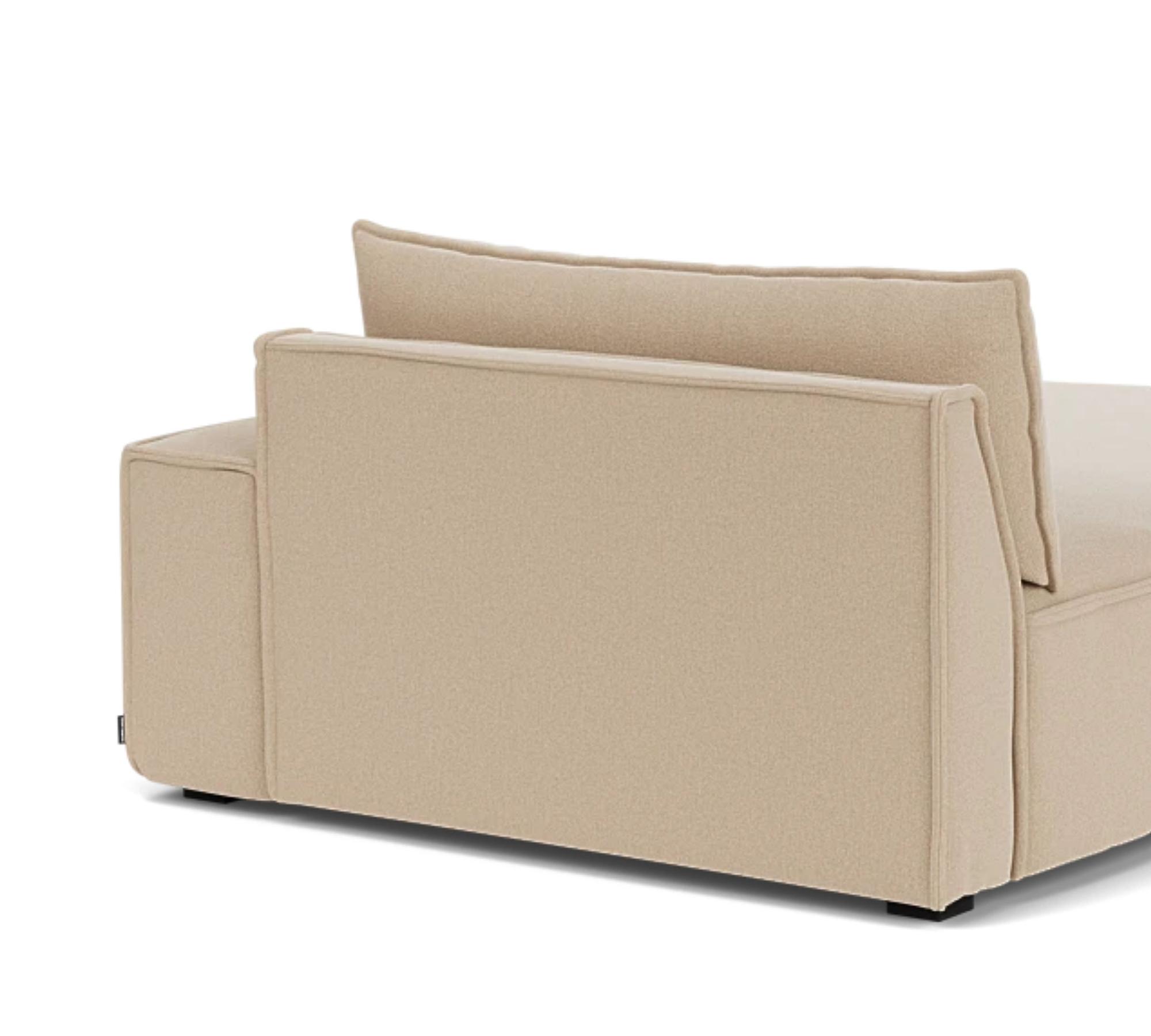 Daphne 1-seater chaise lounge right Maya Warm Grey 3