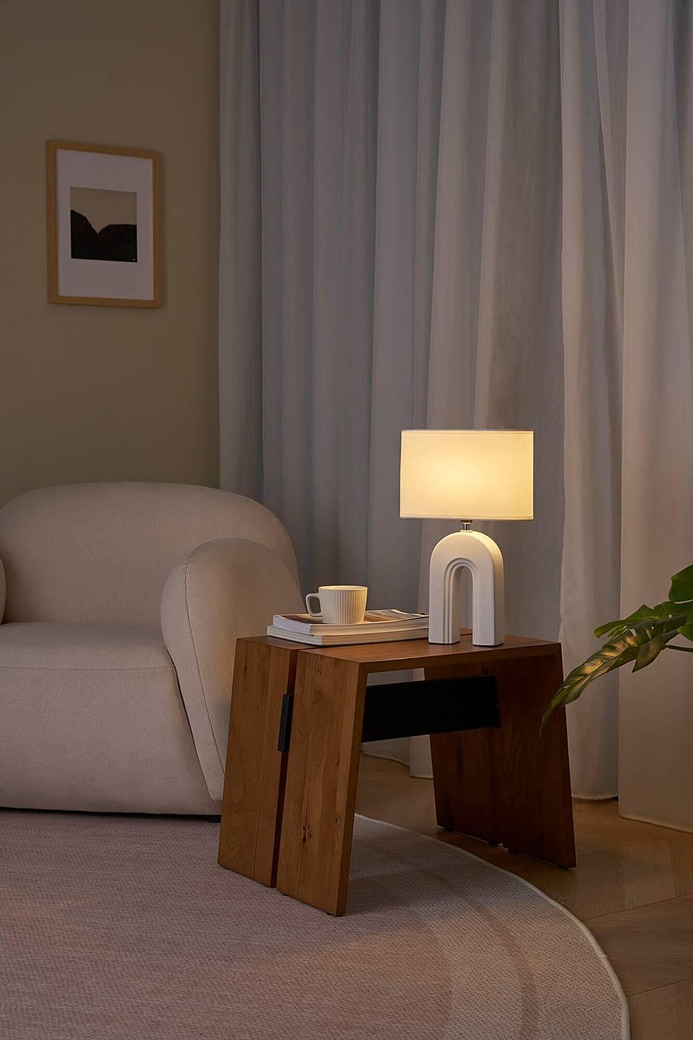 Glow Of Purity Tischleuchte Keramik Beige 1-flammig 1